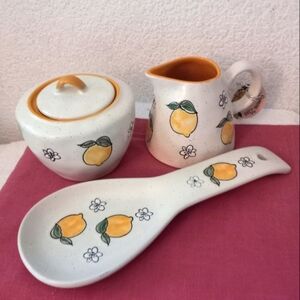 Lemon sugar and creamer set